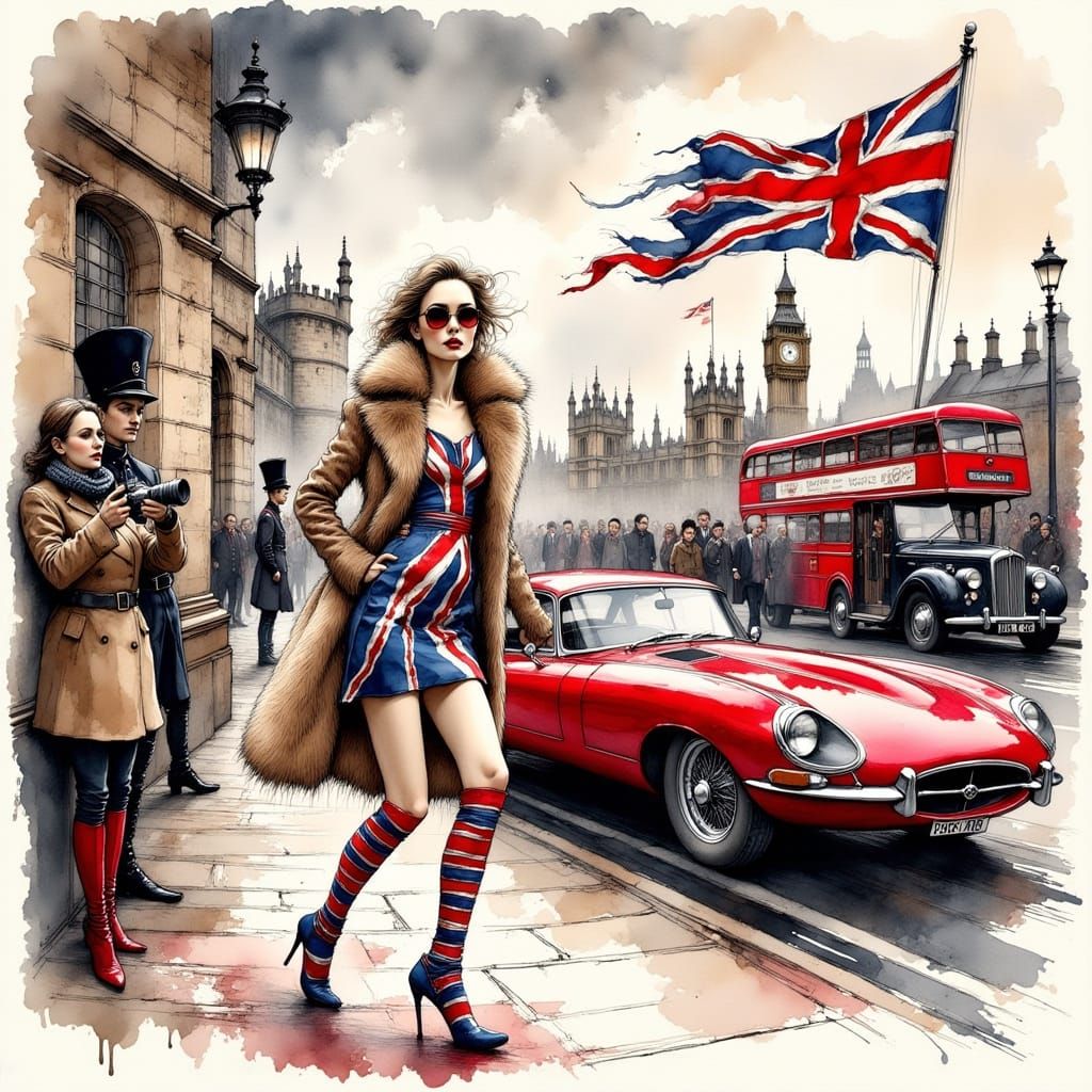 Stunning young model, Swinging Sixties in London