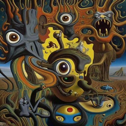 Surreal Melting Clocks: A Dreamscape in Pop Surrealism