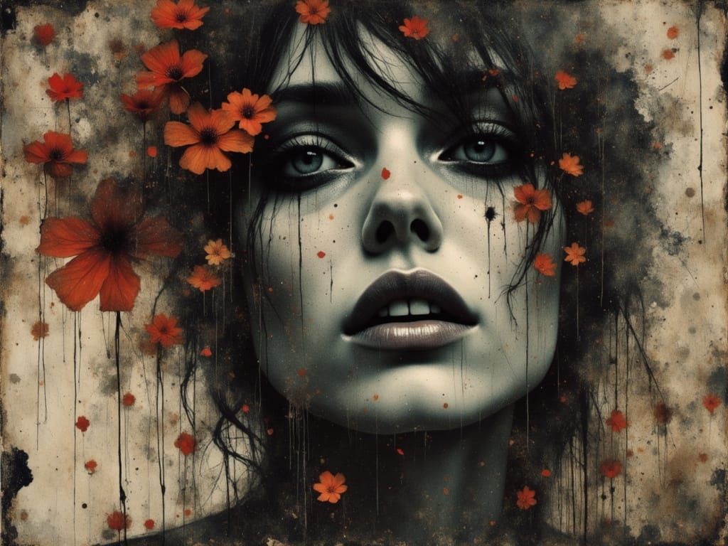 Surreal Female Figure in Chaotic Dreamcore Style