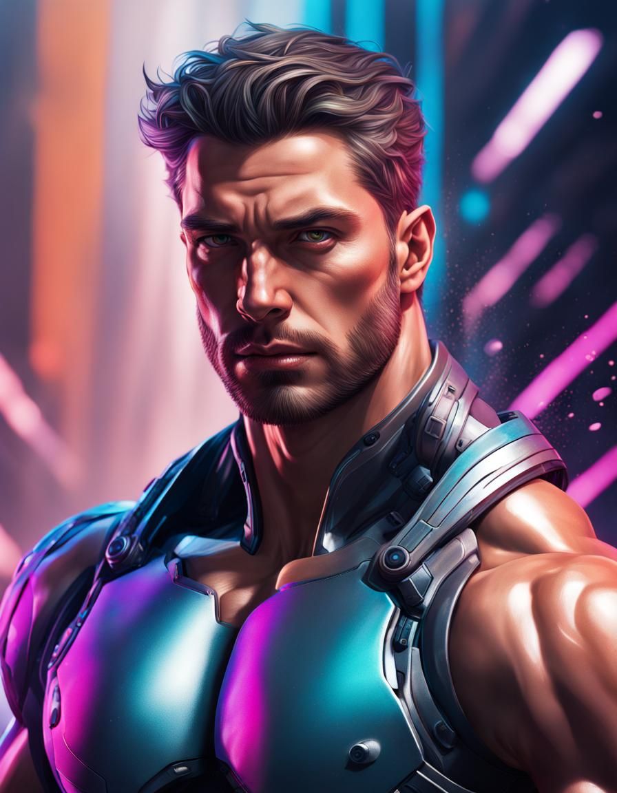 Hyperrealistic Sci-Fi Portrait of a Handsome Man