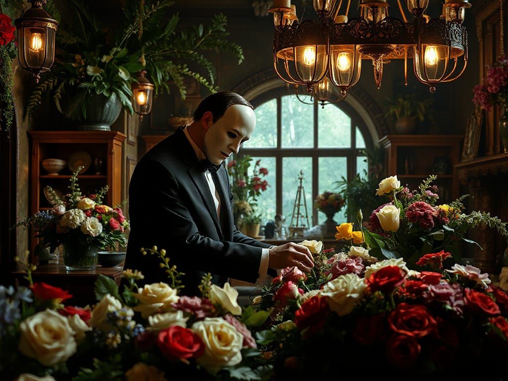 Phantom of the Opera in Maximalist Flower Shop