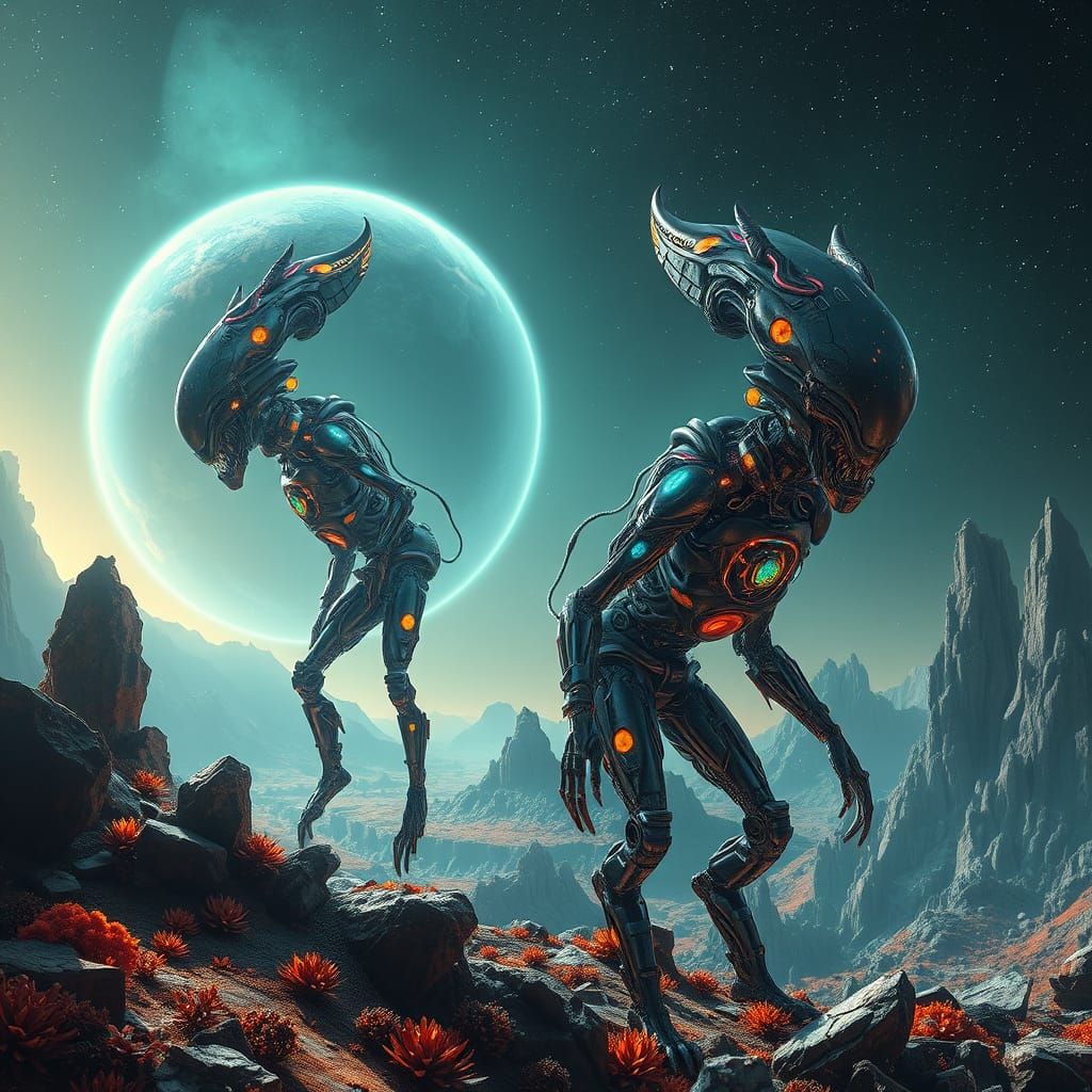 Alien Planet With Electronic Life Forms