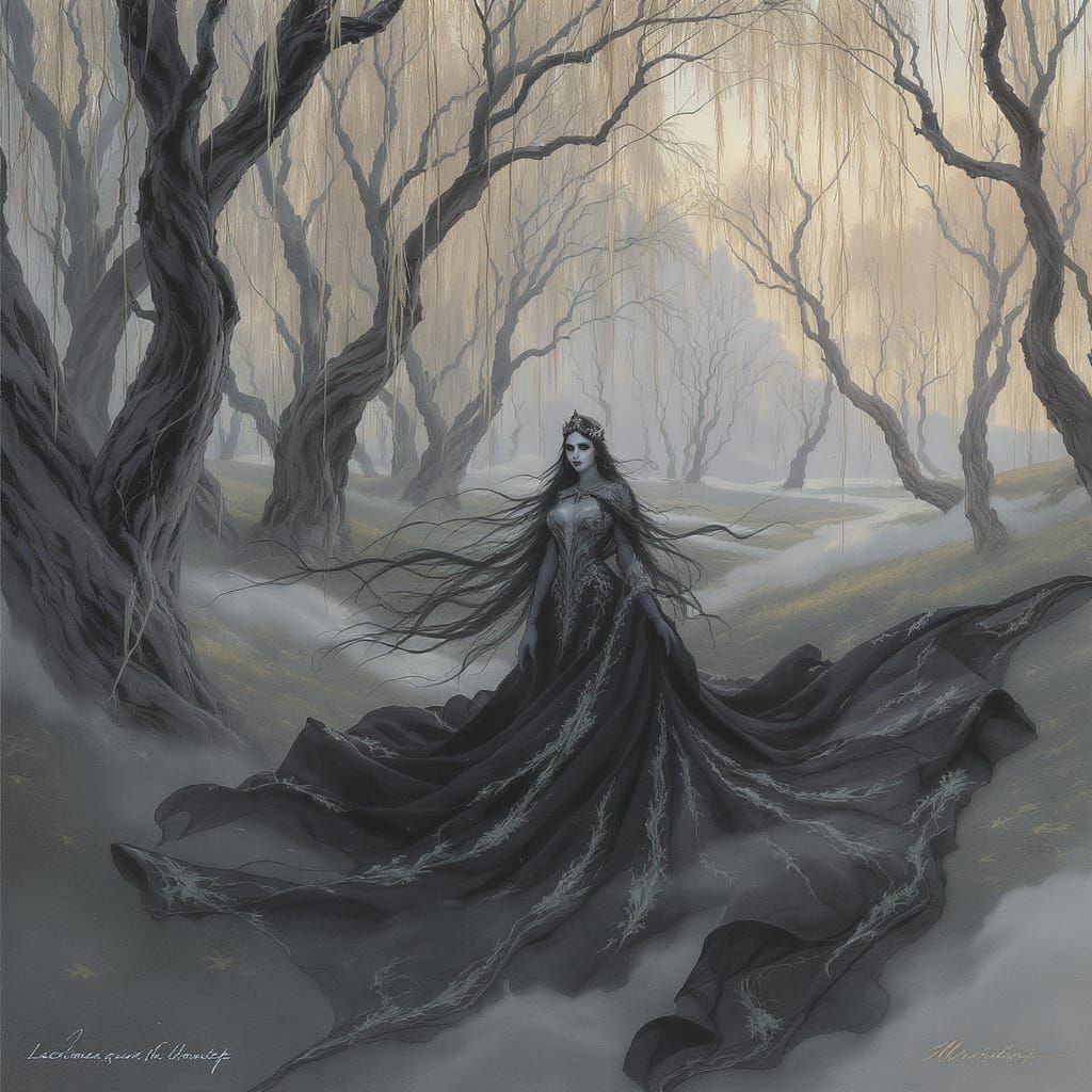 Lacrimosa, Queen of the Unwept, in Mystical Landscape