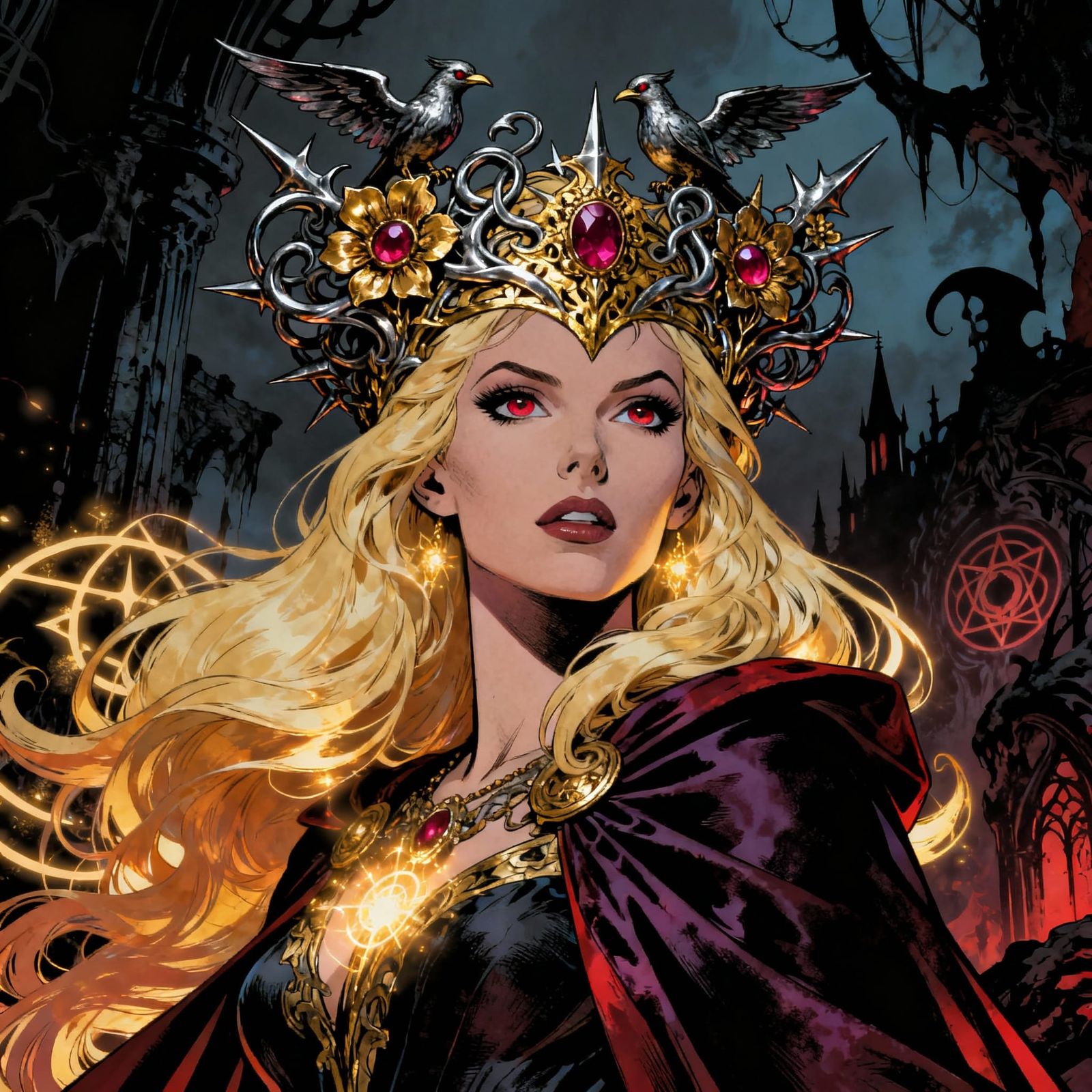 1950s Comic Valkyrie with Gemstone Tiara