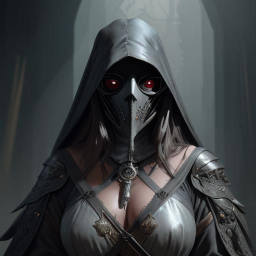 Moth Plague Doctor Portrait in Digital Art Style