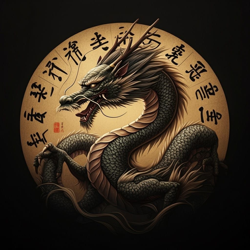 Traditional Chinese Dragon Embodies Self-Discipline and Harm...