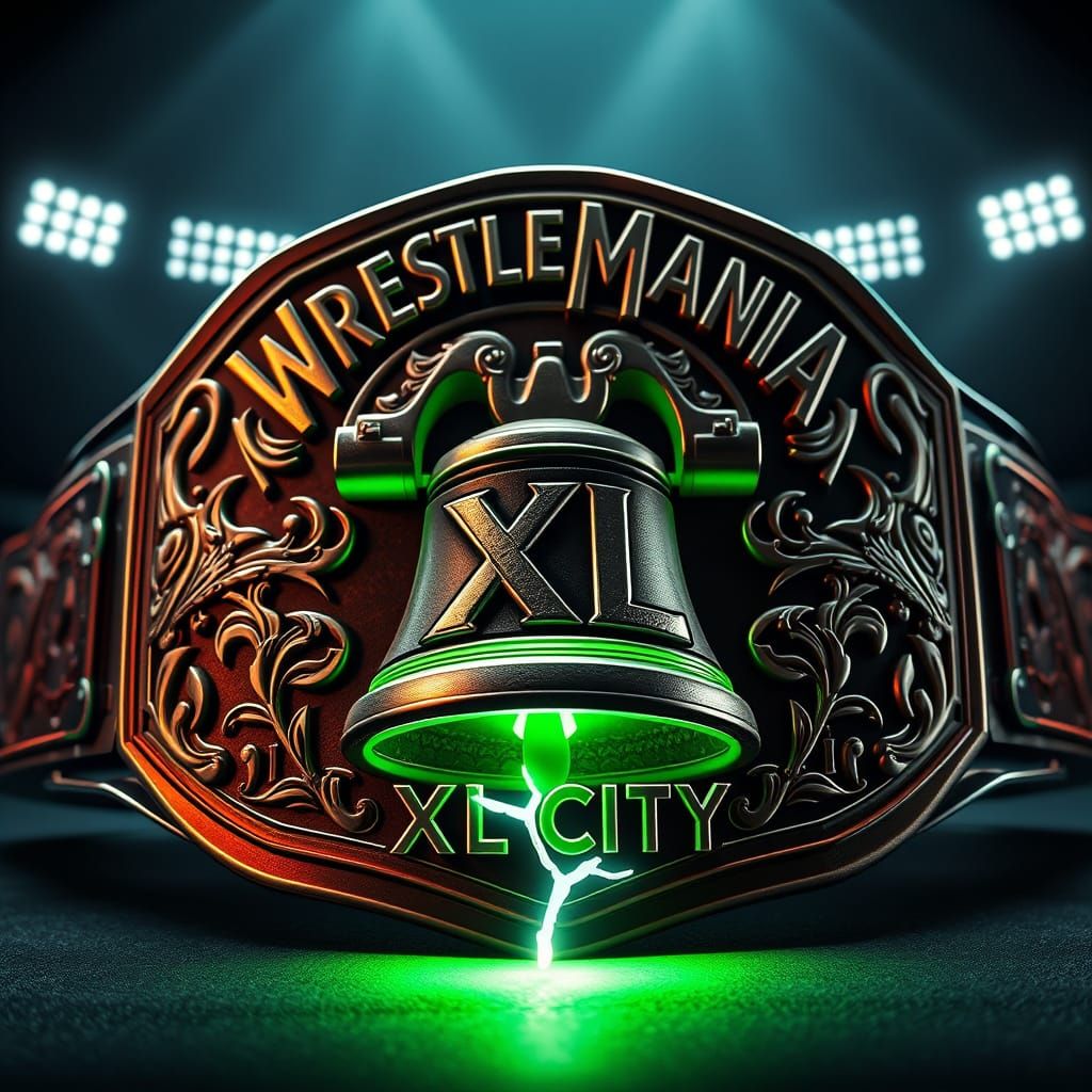 WrestleMania XL Championship Belt with Cracked Liberty Bell