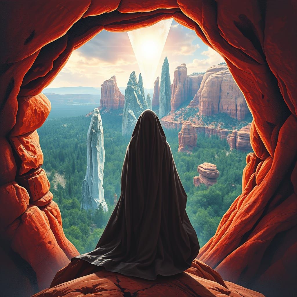 Mystical Woman at Sedona Portal to Ethereal Realm