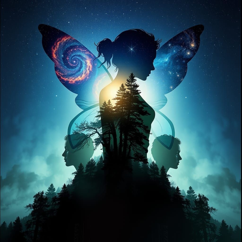 Cosmic Fairy Dreamscape in a Surreal Forest