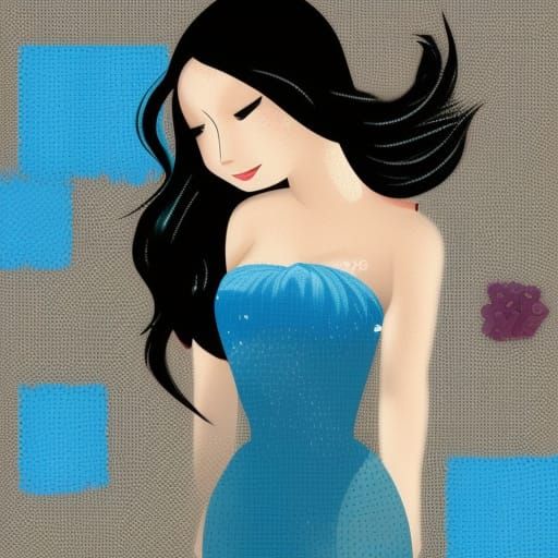 Hyperrealistic Bathing Beauty with Colorful Hair