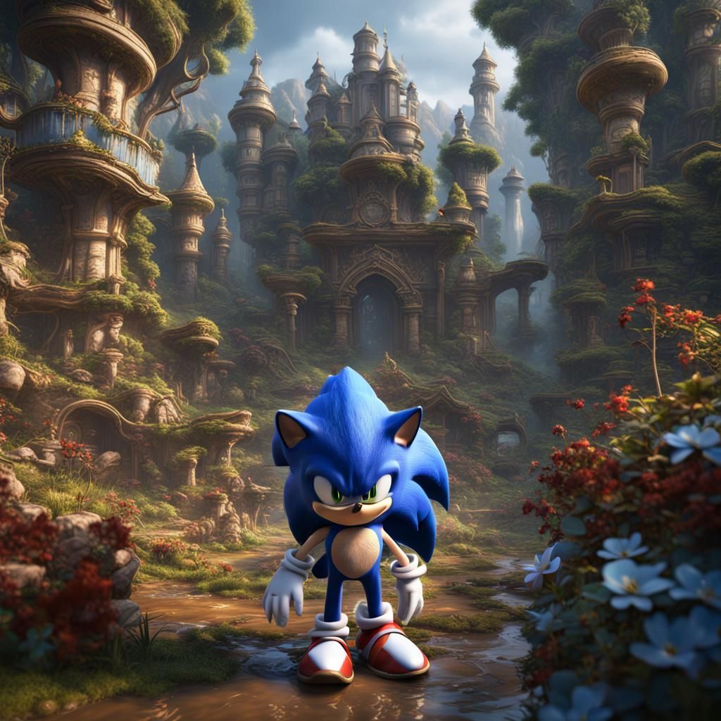 Detailed Sonic Matte Painting in Unreal Engine 5