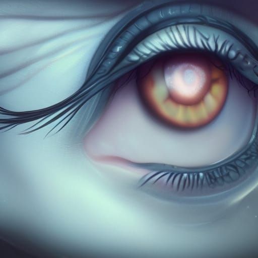 Cute Turtle Girl with Eyelashes: Detailed Fantasy Art