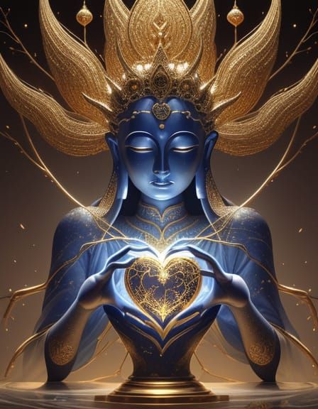 Surreal Cosmic Tree Goblet with Crystal Branches and Marble ...