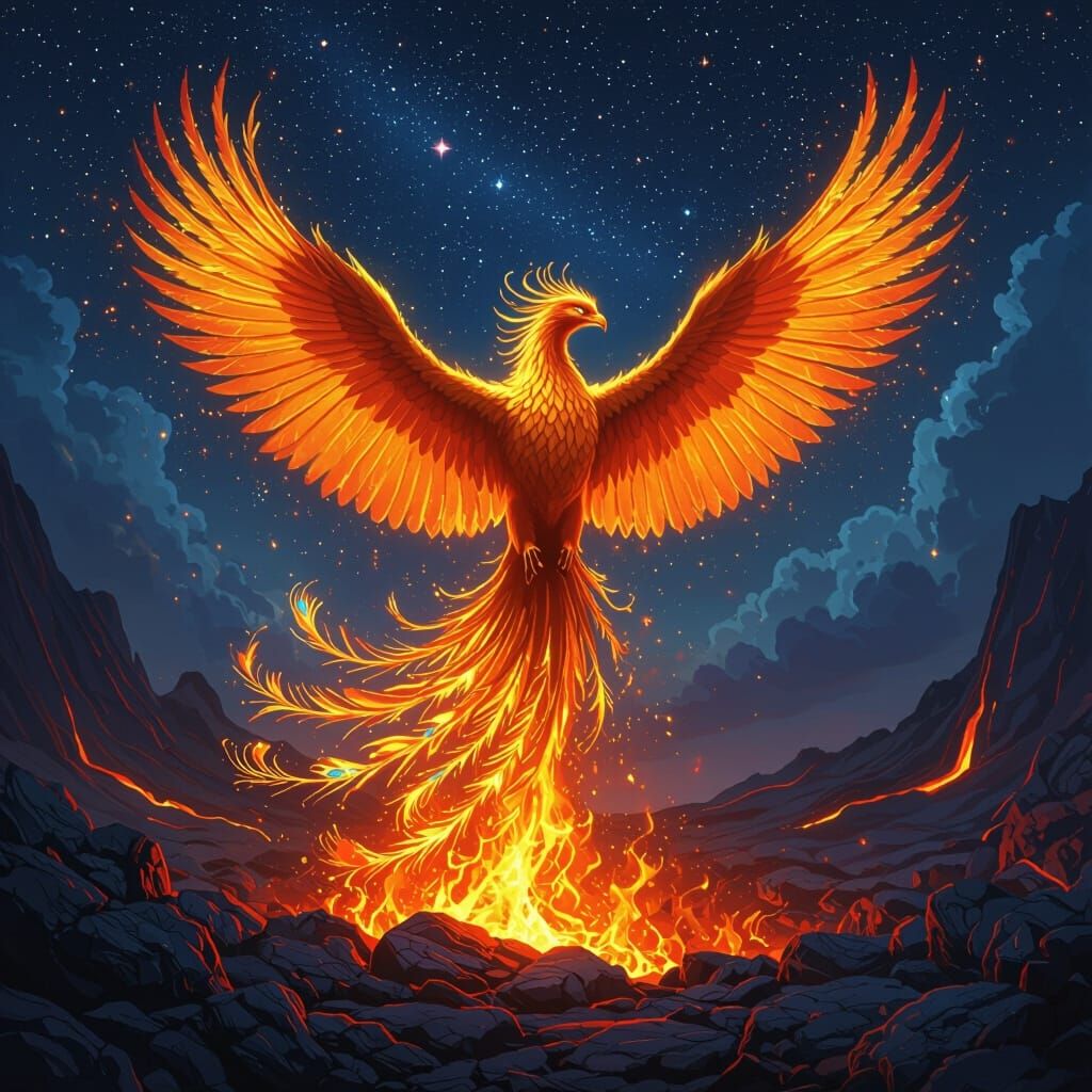 Phoenix Rising: An Epic Fantasy Digital Painting