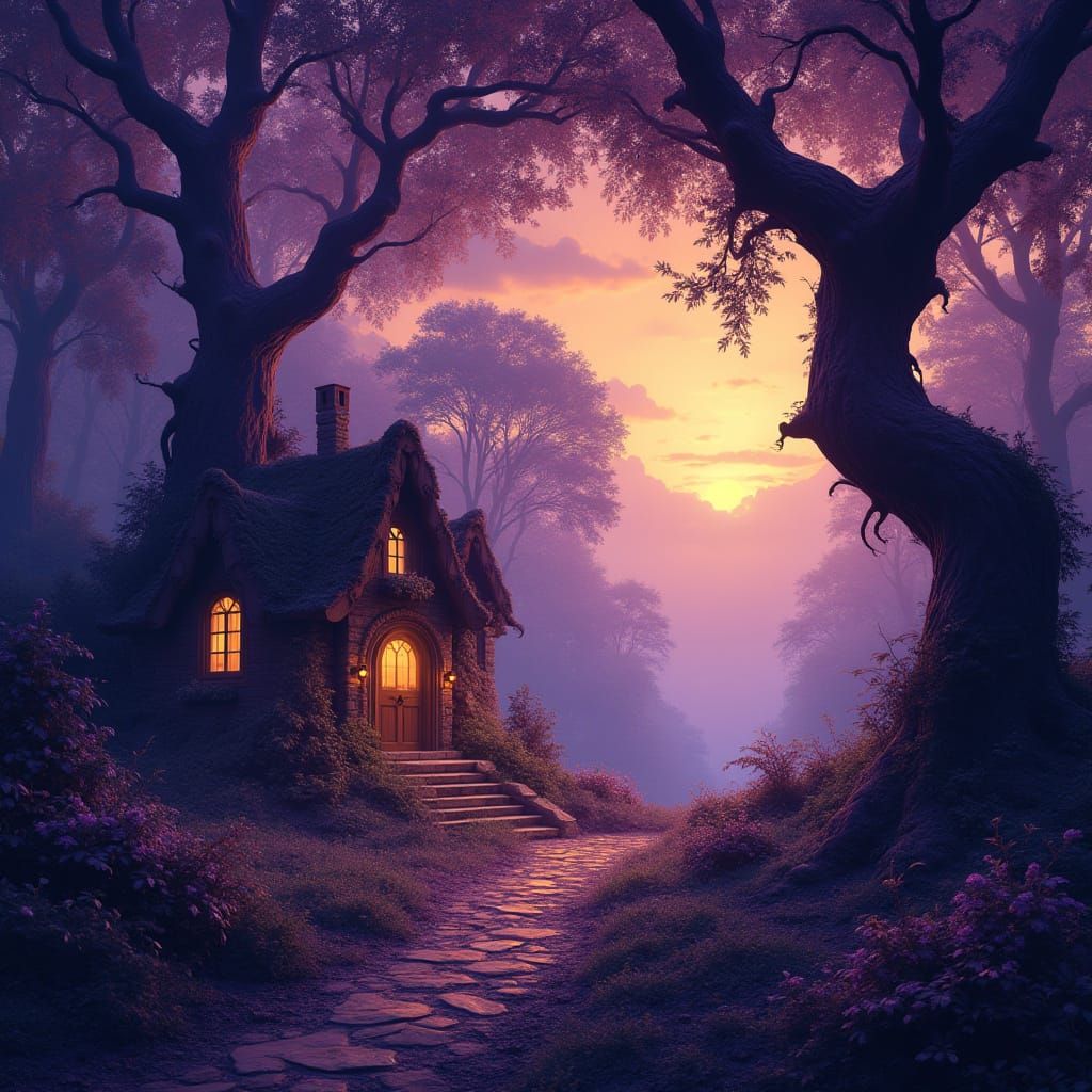 Enchanted Whimsy in Purple Feywild Forest