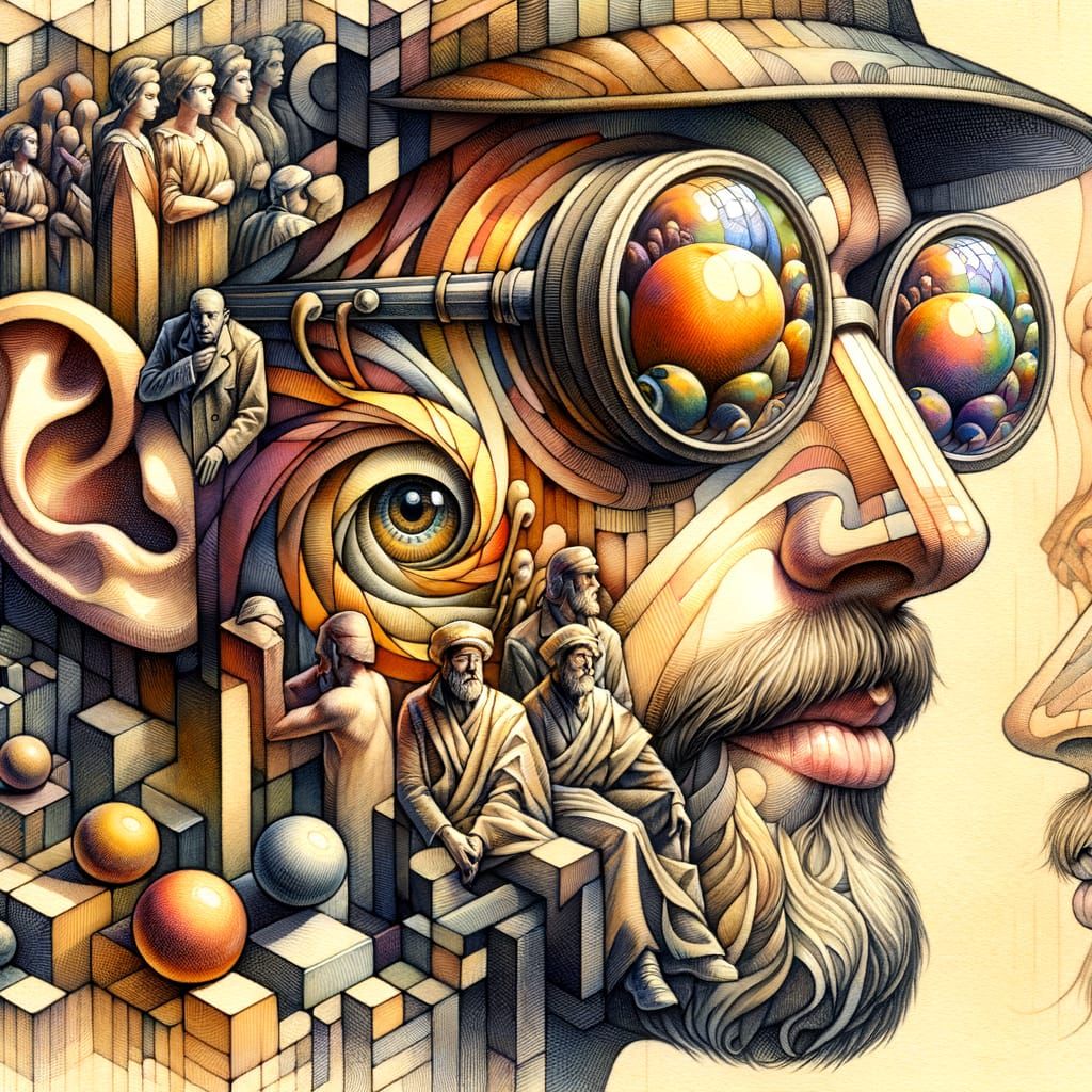 Hyperrealistic Optical Illusion in Vibrant Watercolor