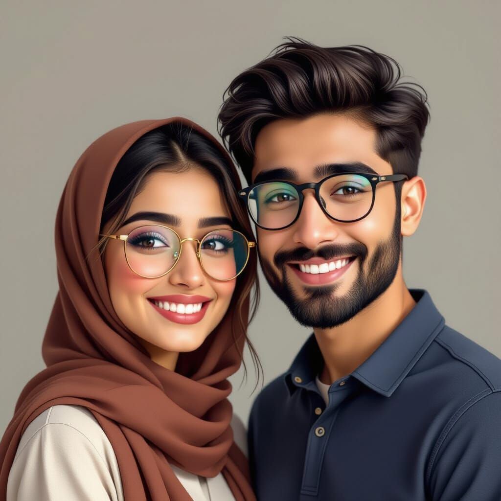 Joyful Sibling Portrait with Expressive Eyes