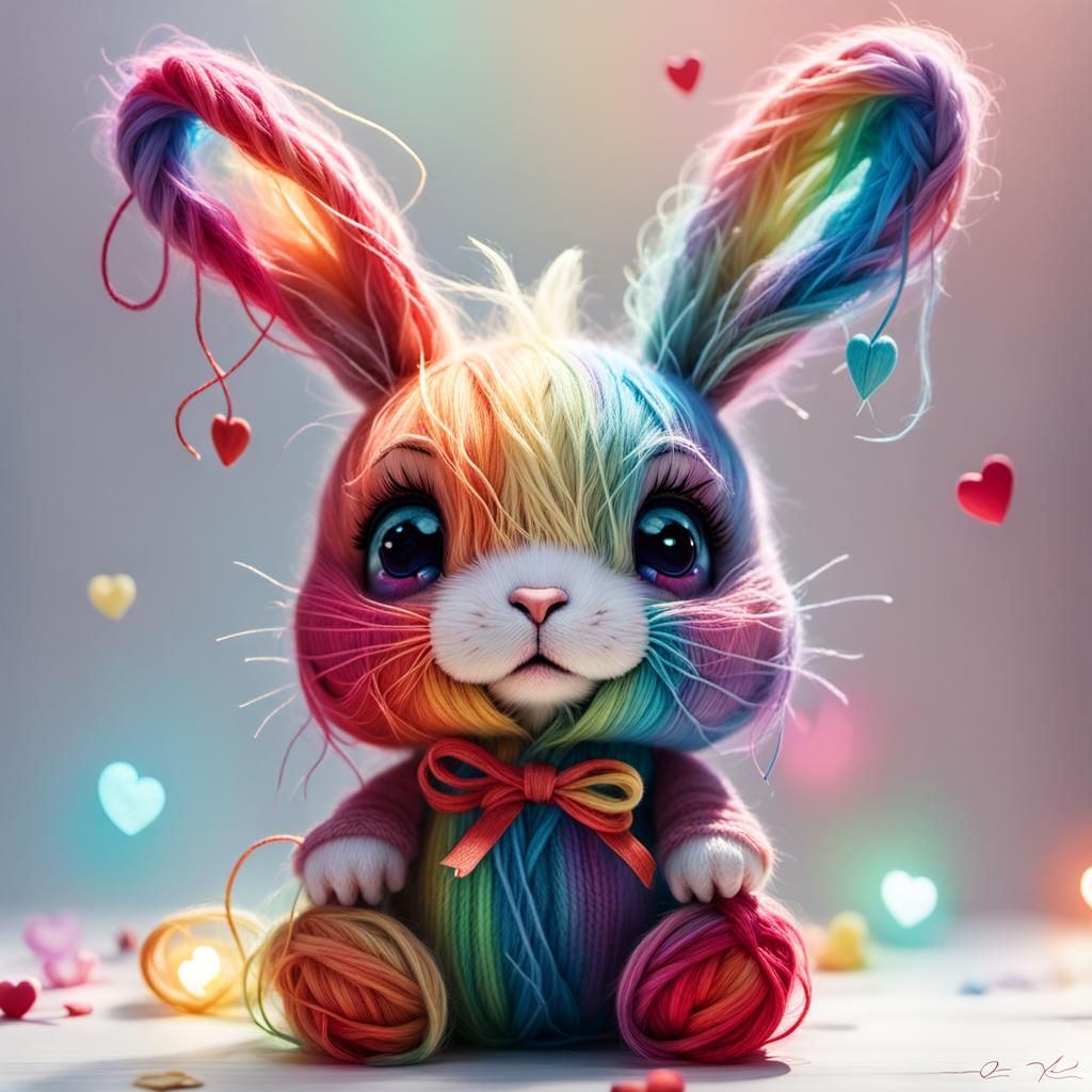 Yarn Bunny Luna! 🌈