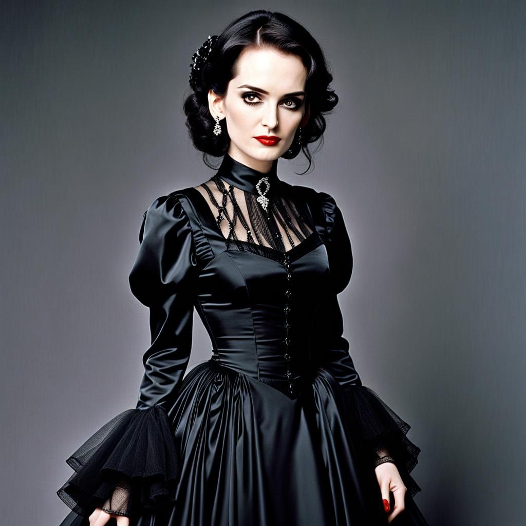 Winona Ryder in Gothic Dress Portrait