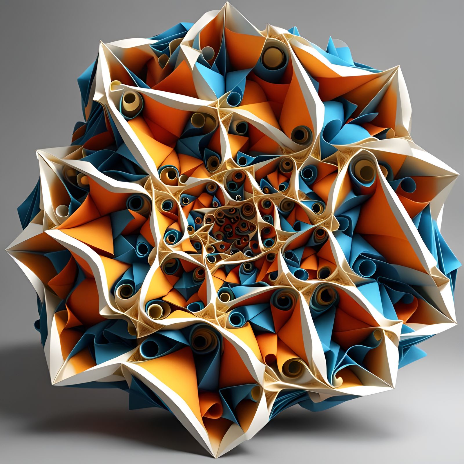 Tuba Fractal in Origami Style