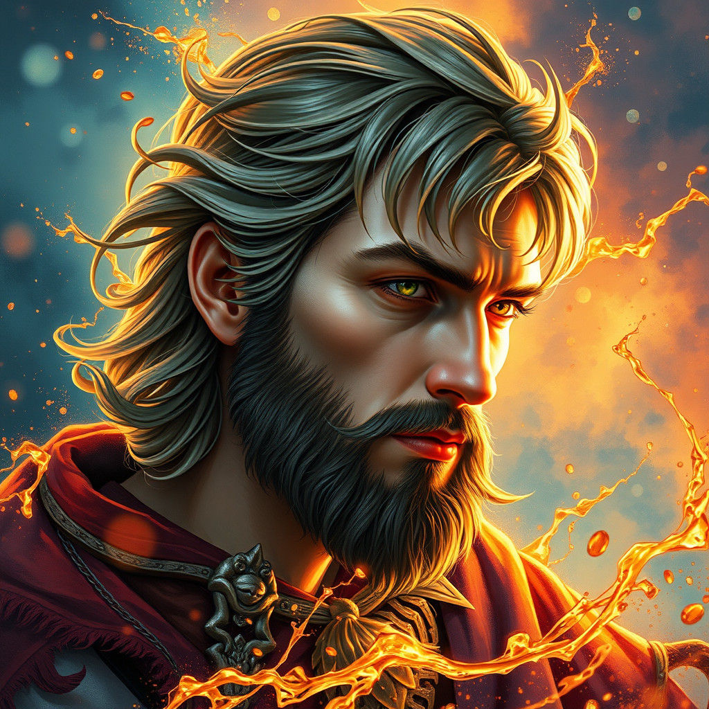 Hyperrealistic Merlin Portrait in Mystical Ambiance