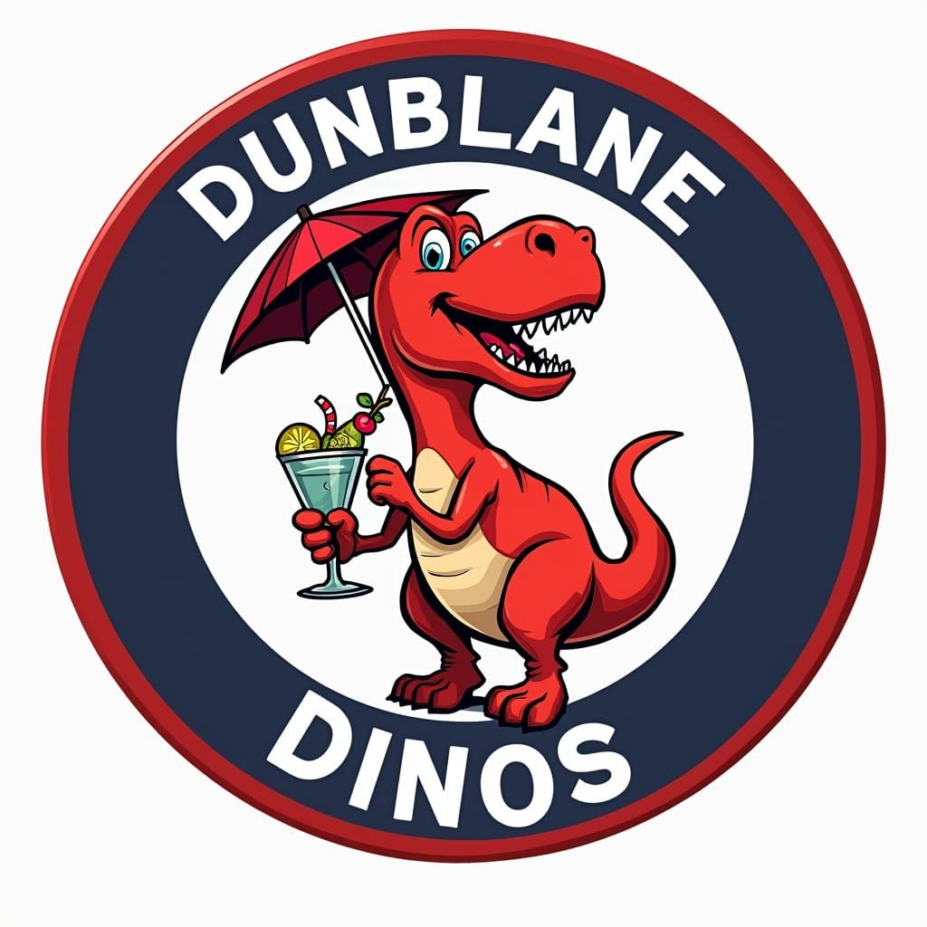 Dunblane Soccer Club Women's Dinos Badge in Vibrant Cartoon ...