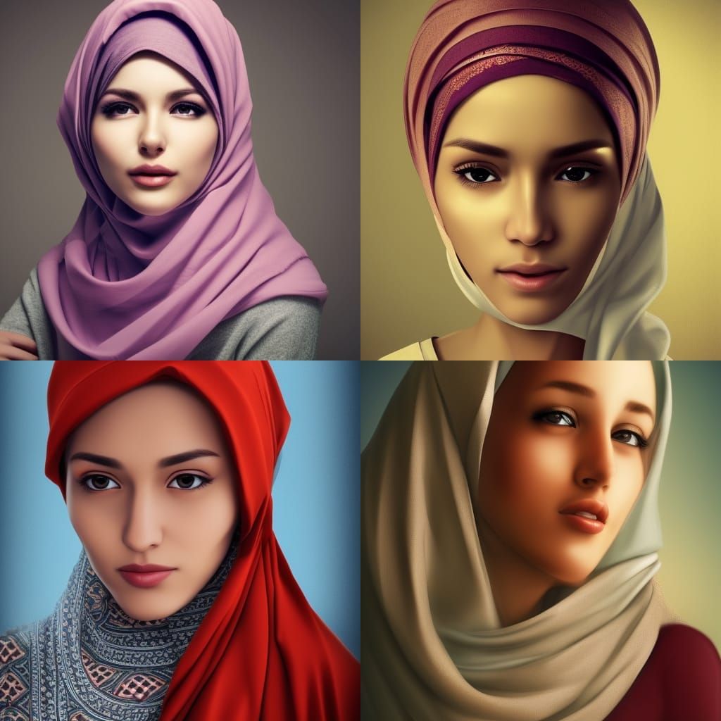 Woman with Hijab: Hyperdetailed Portrait
