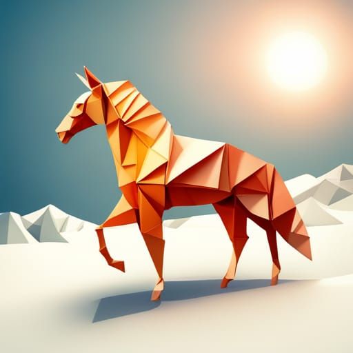 Magnificent Origami Horse Papercraft Sculpture