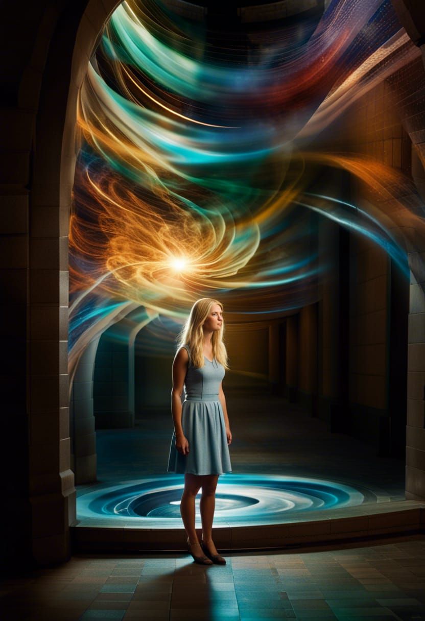 Nostalgic Portrait: Woman Reliving Teen Years in Vortex Port...