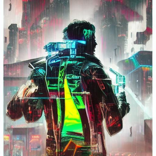 Cyberpunk Chess Queen in Neon Noir Style