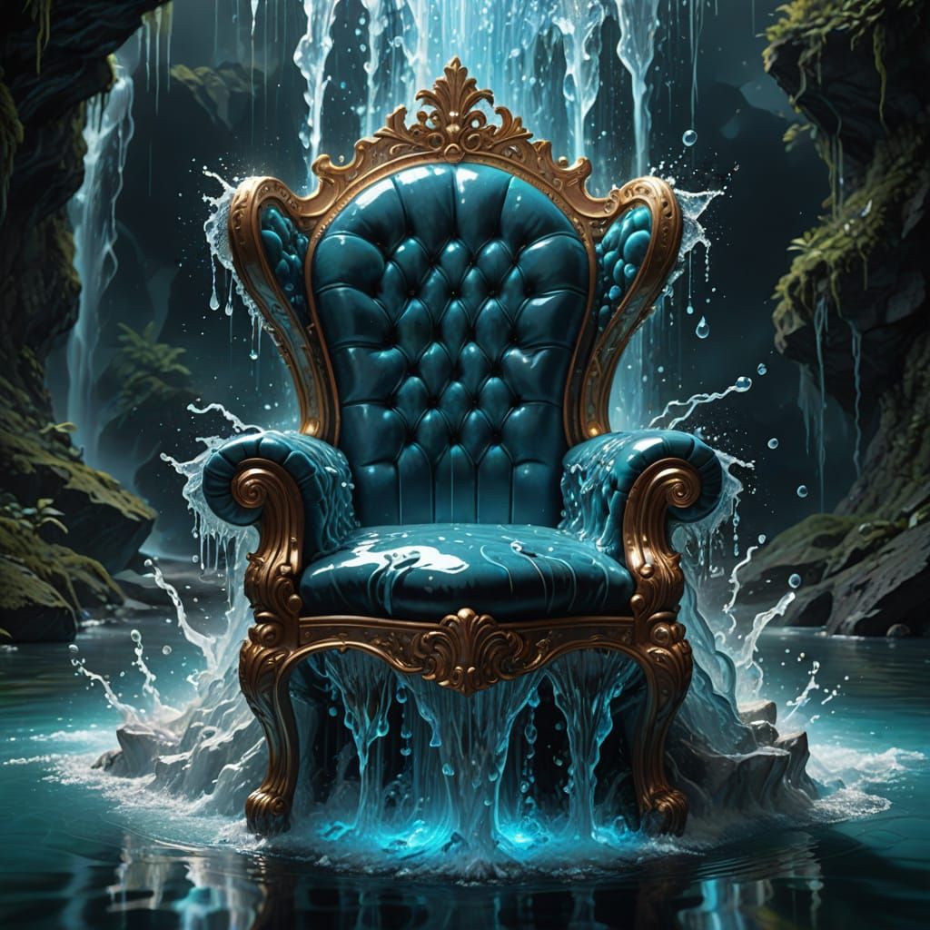 Ethereal Throne in Vibrant Oil Painting