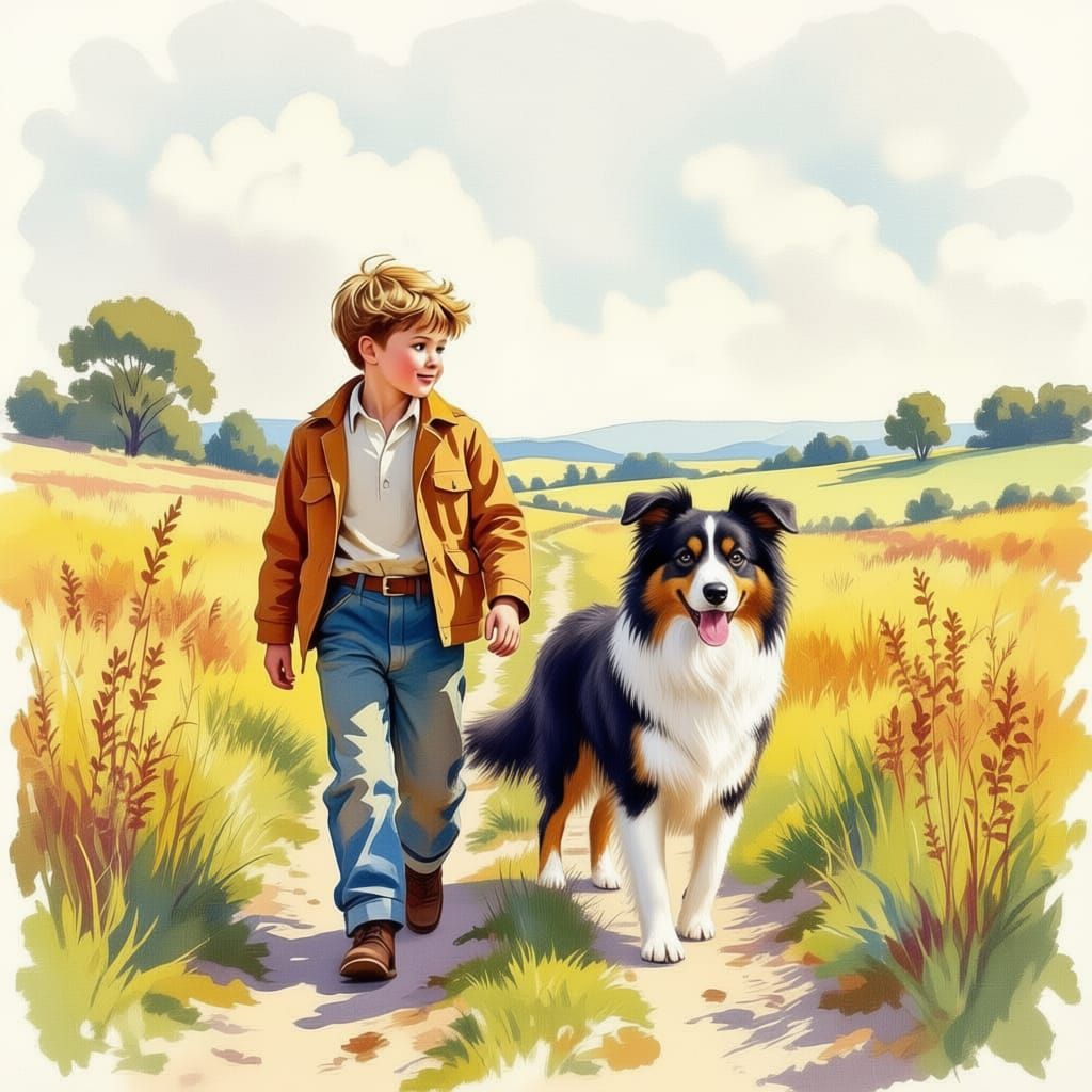 Loyal Collie Dog Portrait