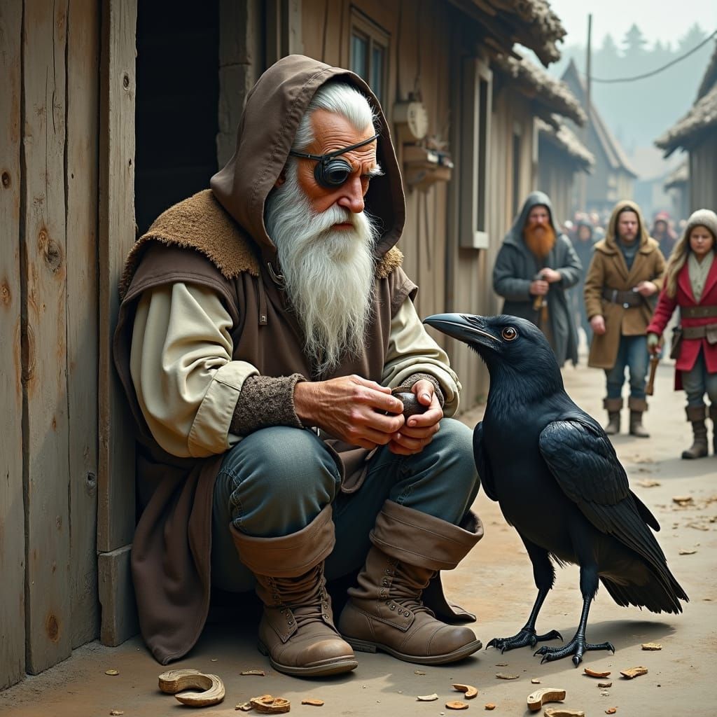 Odin in Disguise in Quaint Viking Village