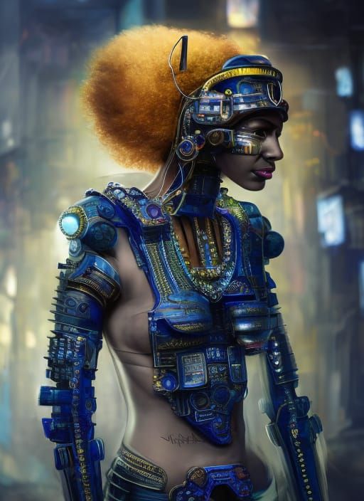 Cyberpunk Sekhmet in Kowloon Walled City