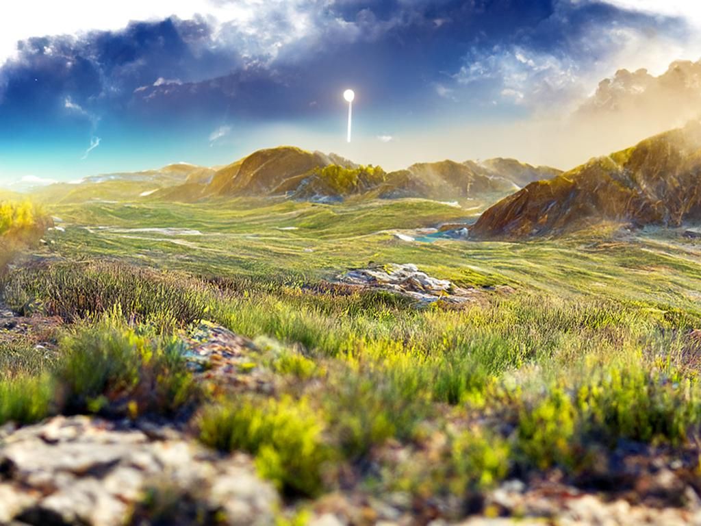 Light and Space Landscape Vista in 3D