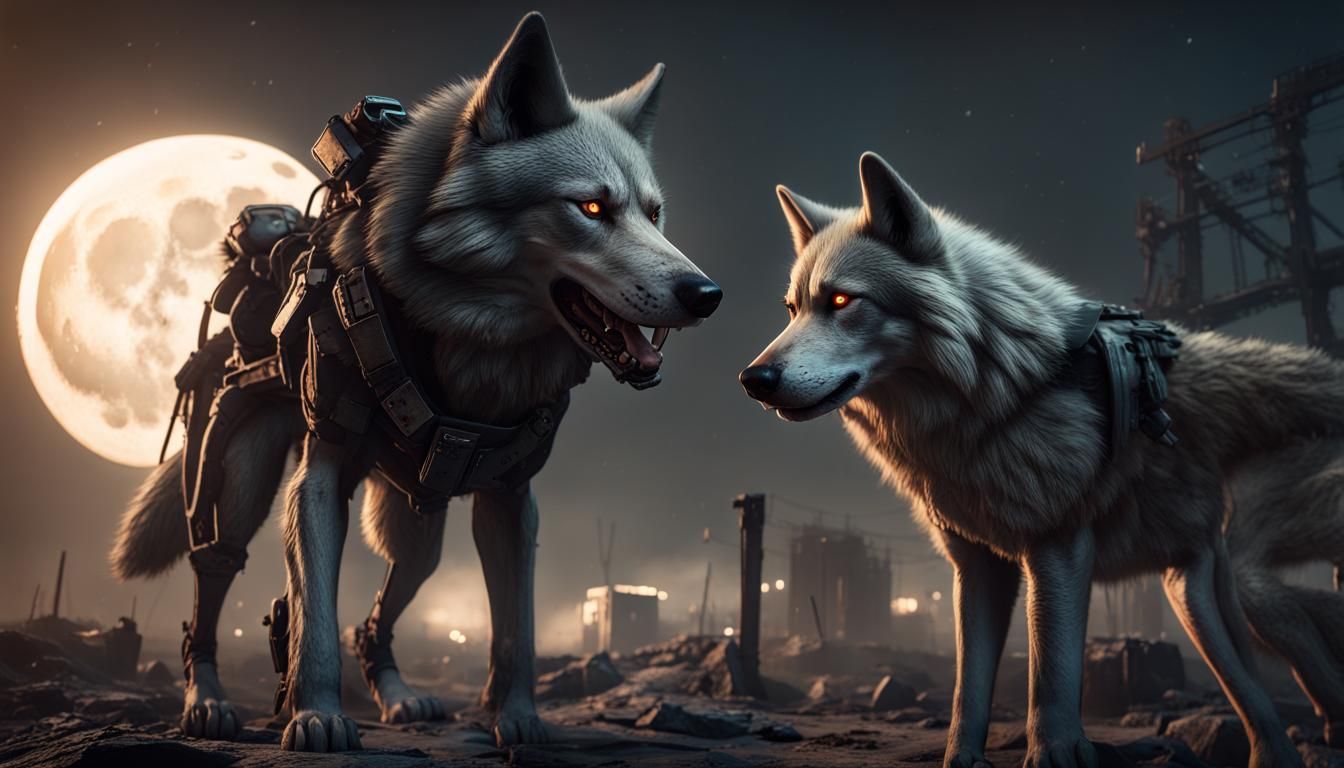 Post-Apocalyptic Wolf Pack in Cinematic 3D