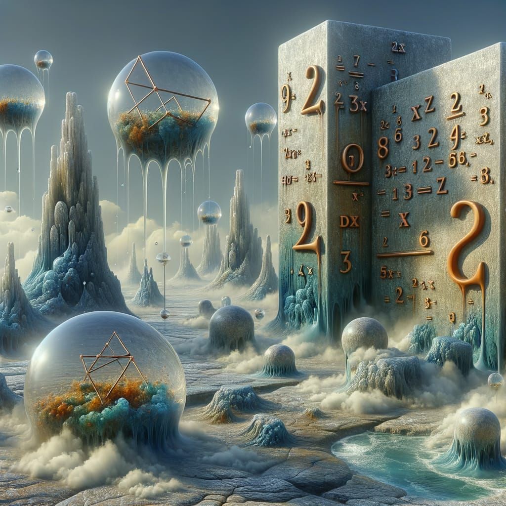 Surrealist Melting Calculus in Mysterious Blue Hues