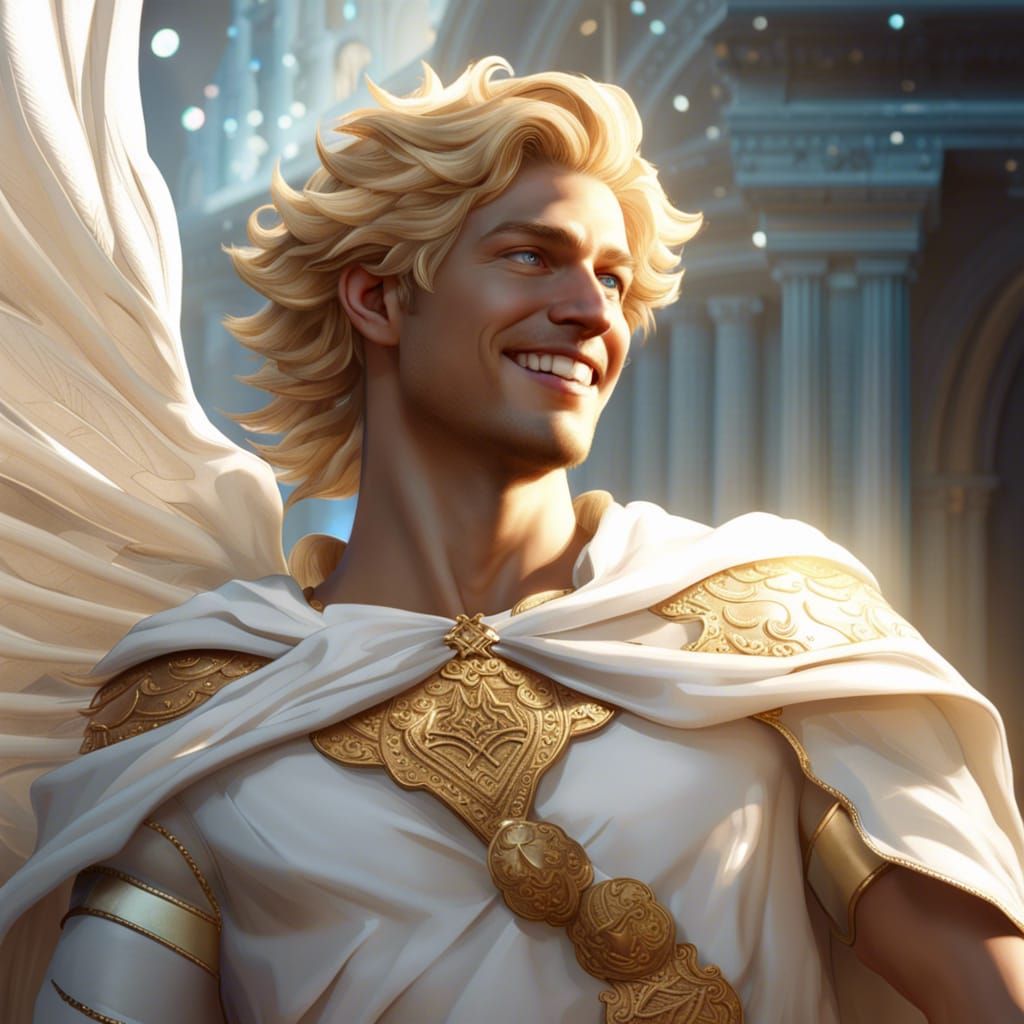 Apollo, God of Light, in Dark Fantasy Style