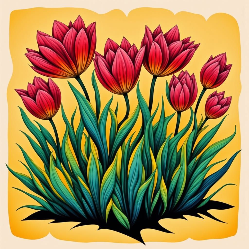 quilted tulips