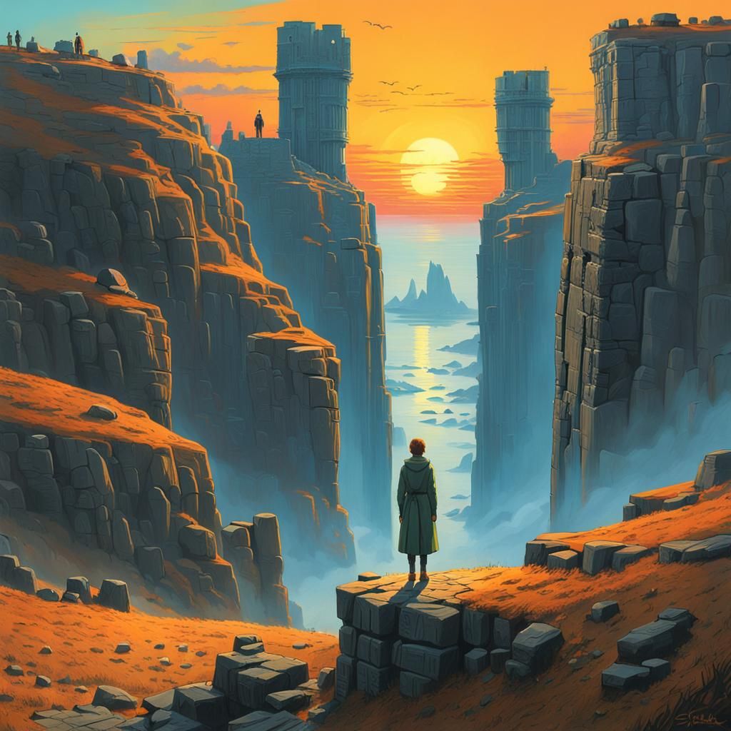 Regal Woman at Sunrise over Ancient City