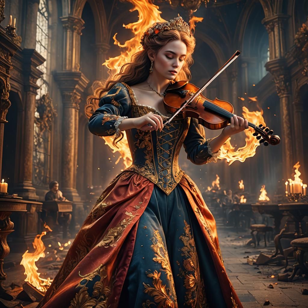 Baroque Princess Plays Fiery Violin