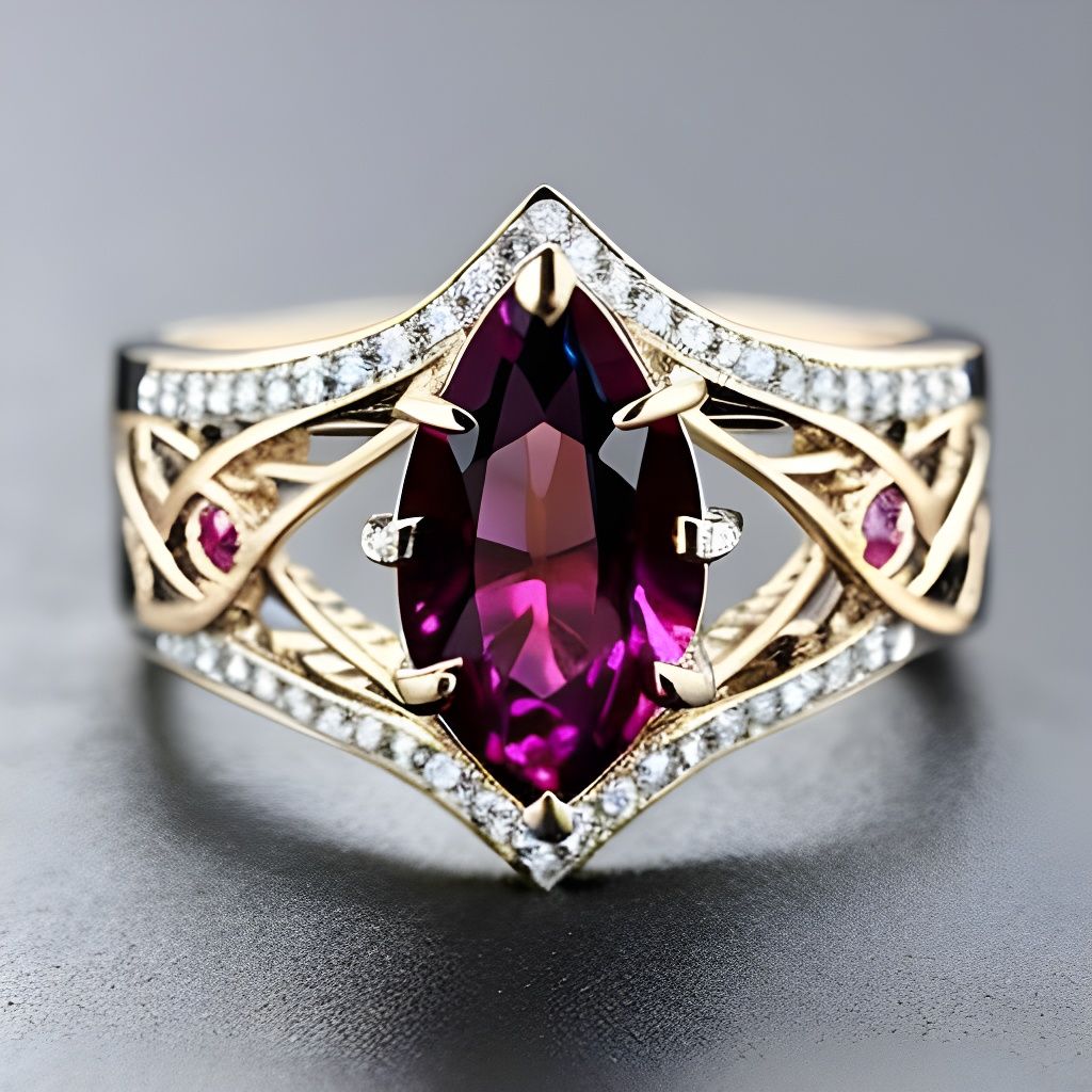 Luminous Elven Ring with Rubies and Sapphires