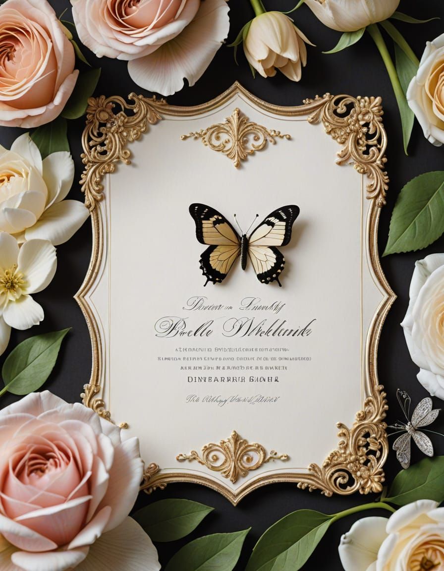 Elegant Royal Wedding Invitation Card with Floral Frame