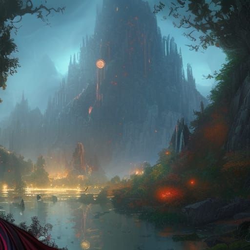 Detailed Matte Painting of Wanda Maximoff