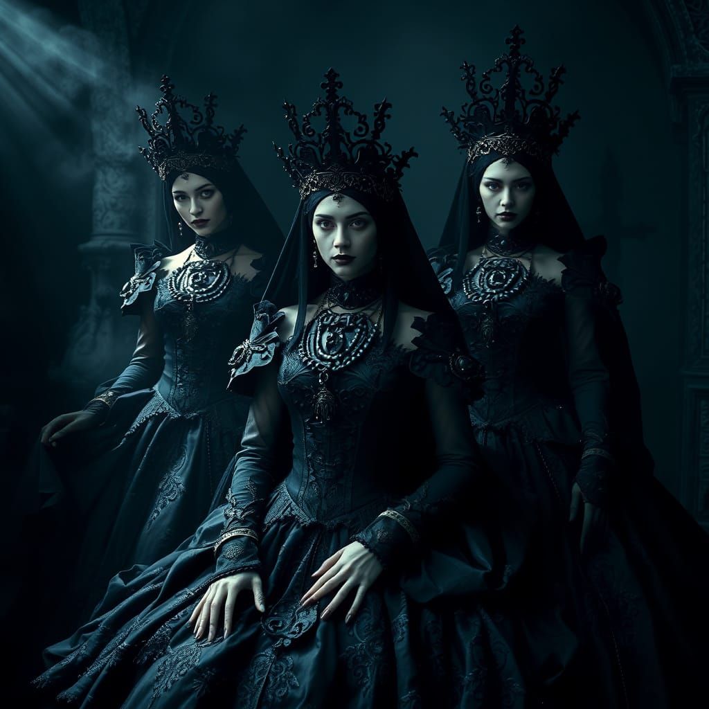Gothic Queens in Eerie Darkness
