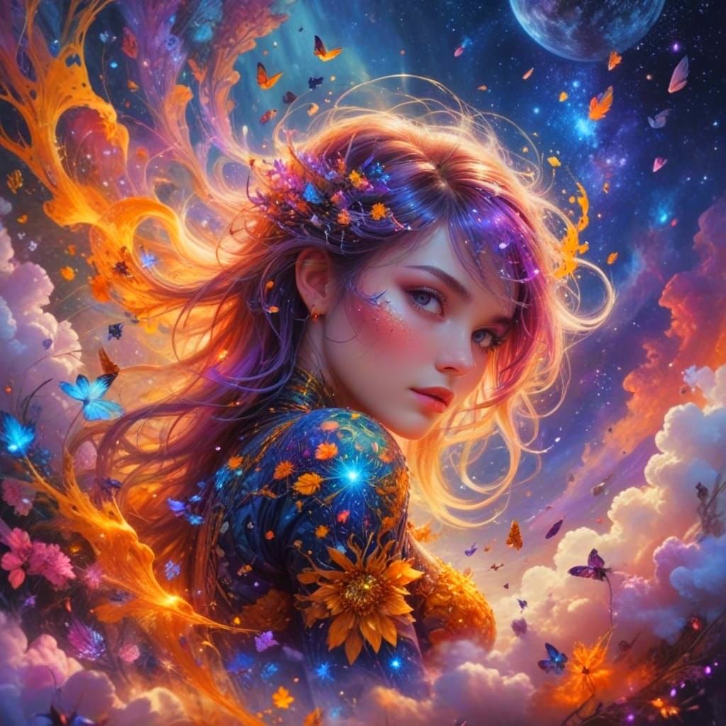 Ethereal Cosmic Beauty Unfolds