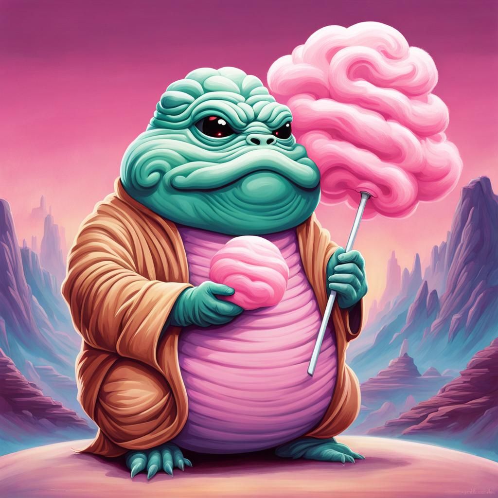 Jabba the Hutt Cotton Candy Fusion in Pastel Colors