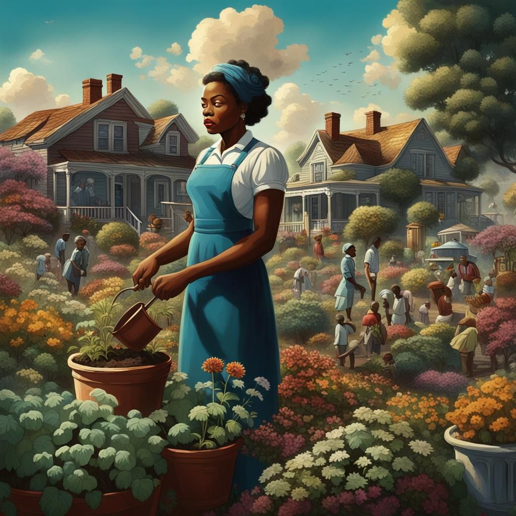 1950s Black Woman Finds Love: Matte Painting