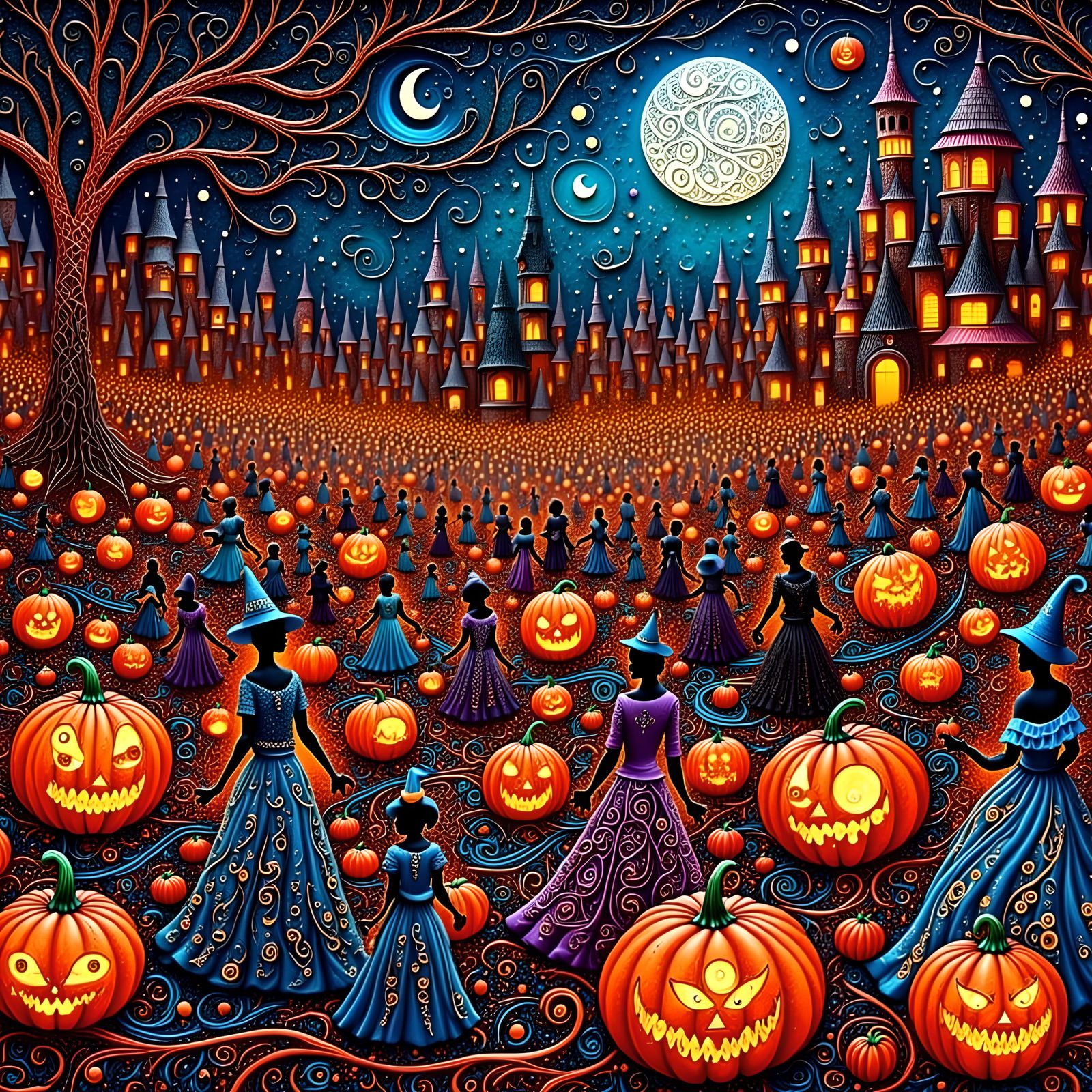 Zentangled Halloween Pumpkin Party
