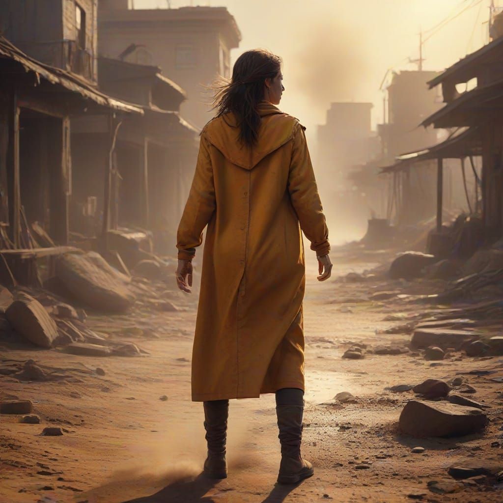 Figure Emerging from Dust: Epic Digital Matte Painting